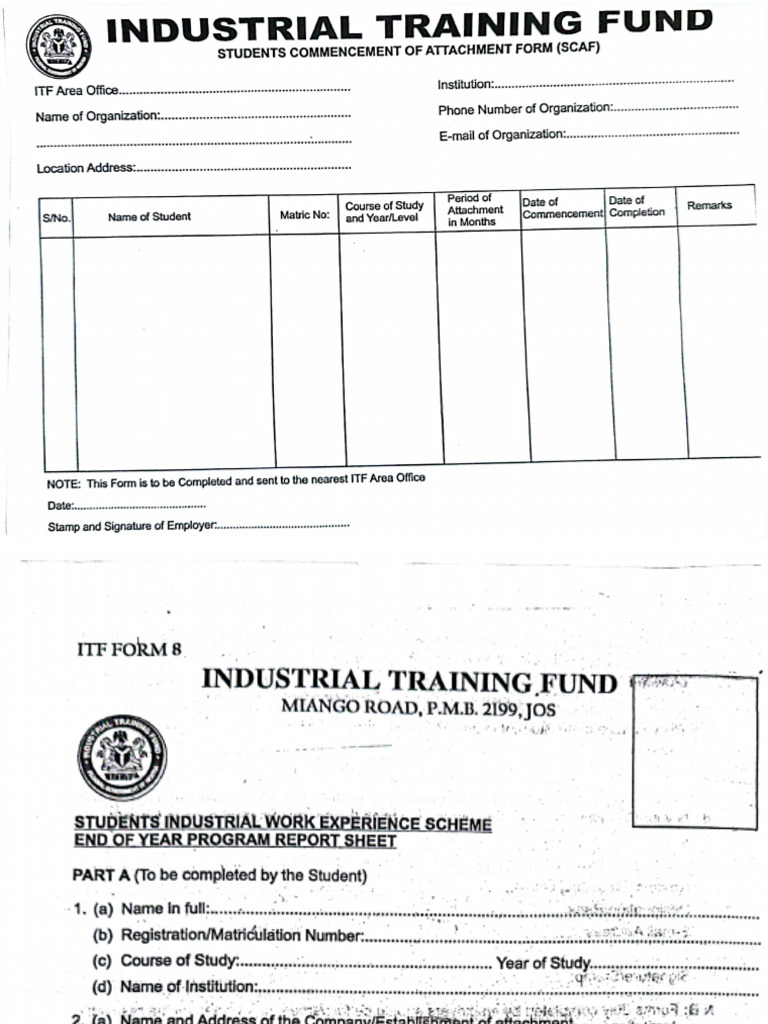 Siwes SCAF and Form 8 | PDF