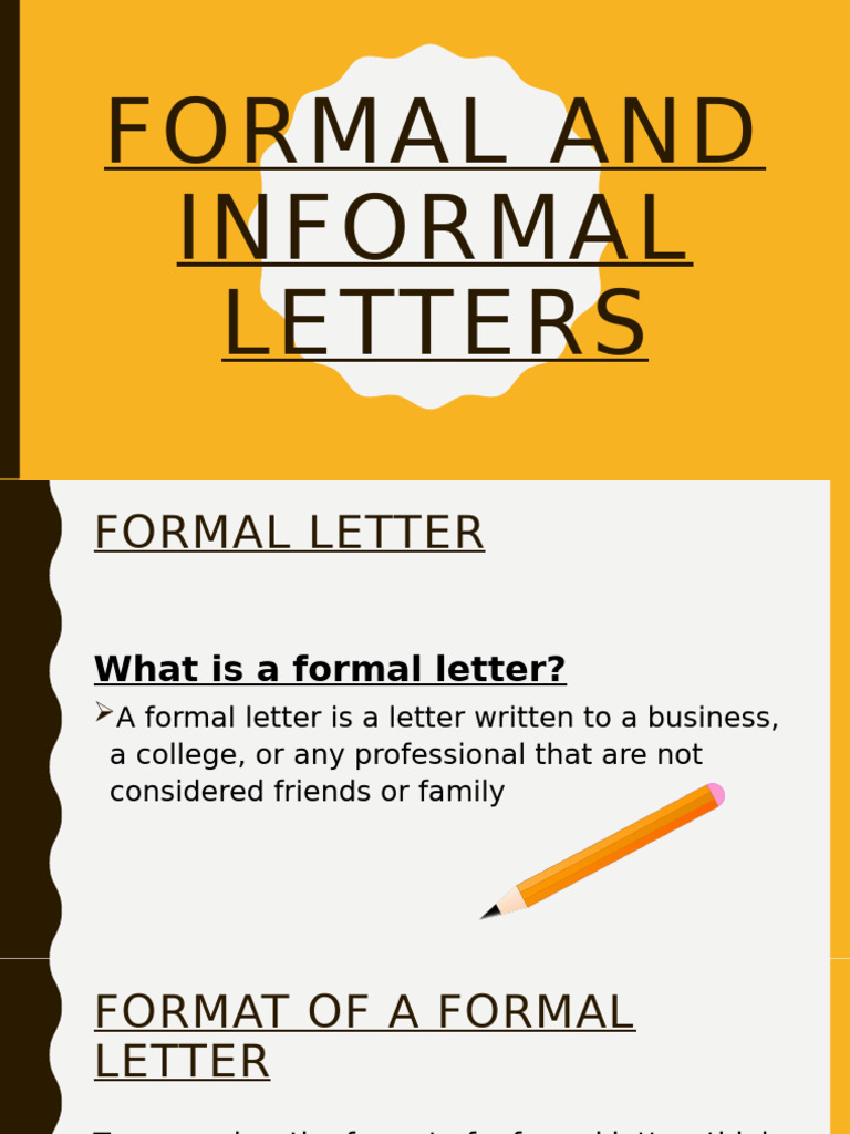 Formal and Informal Letters Powerpoint | PDF