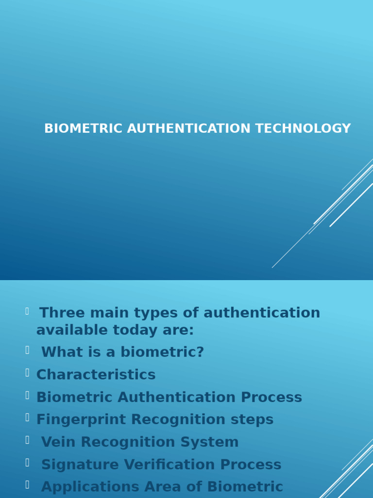 Biometric Authentication Methods Explained | PDF | Biometrics ...