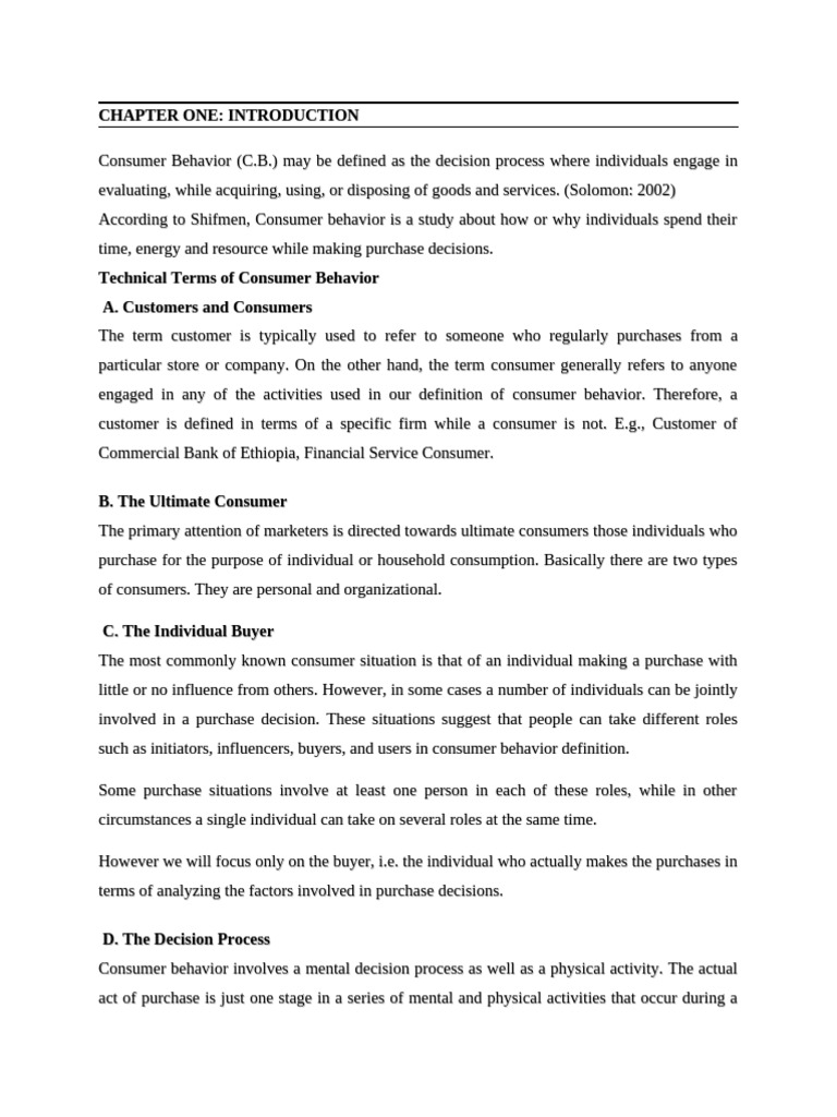 Consumer Behavior Chapter One | PDF | Consumer Behaviour | Marketing
