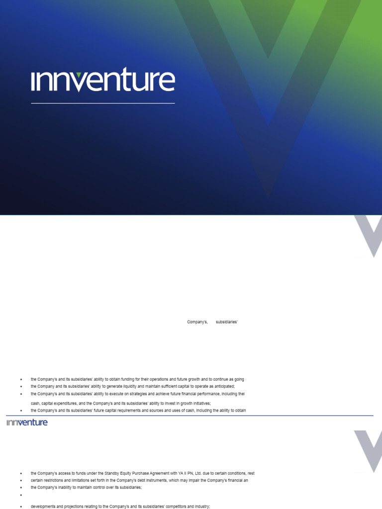 Innventure Q2 2025 Earnings Overview | PDF | Expense | Corporations