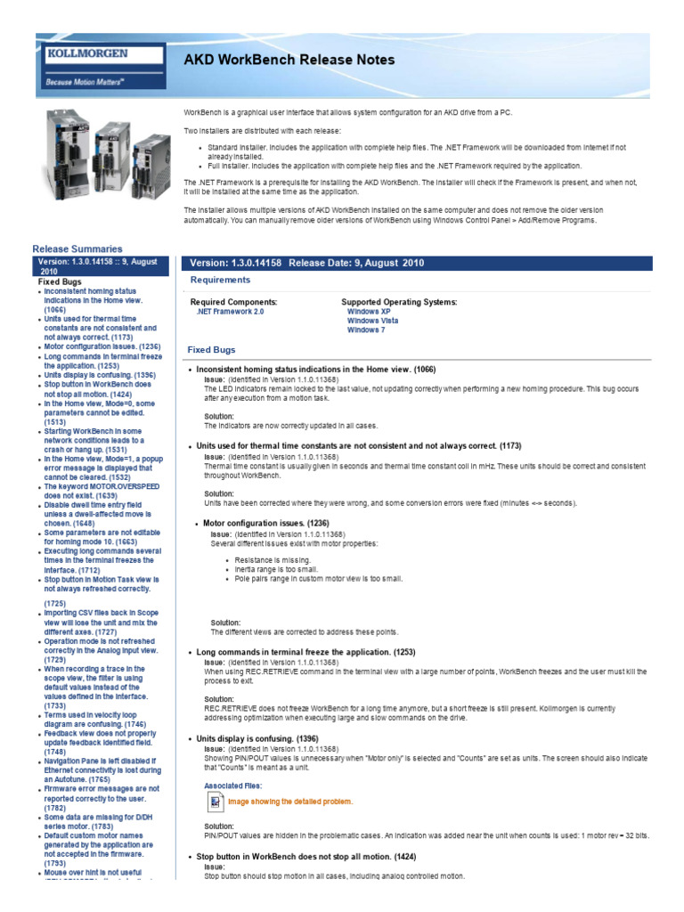 AKD WorkBench Release Notes Summary | PDF | Microsoft Windows | Scope ...
