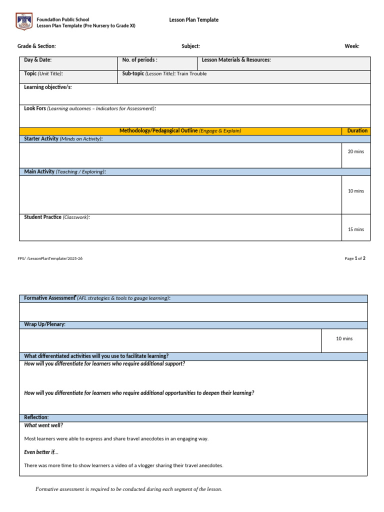 Lesson Plan Template-1 | PDF