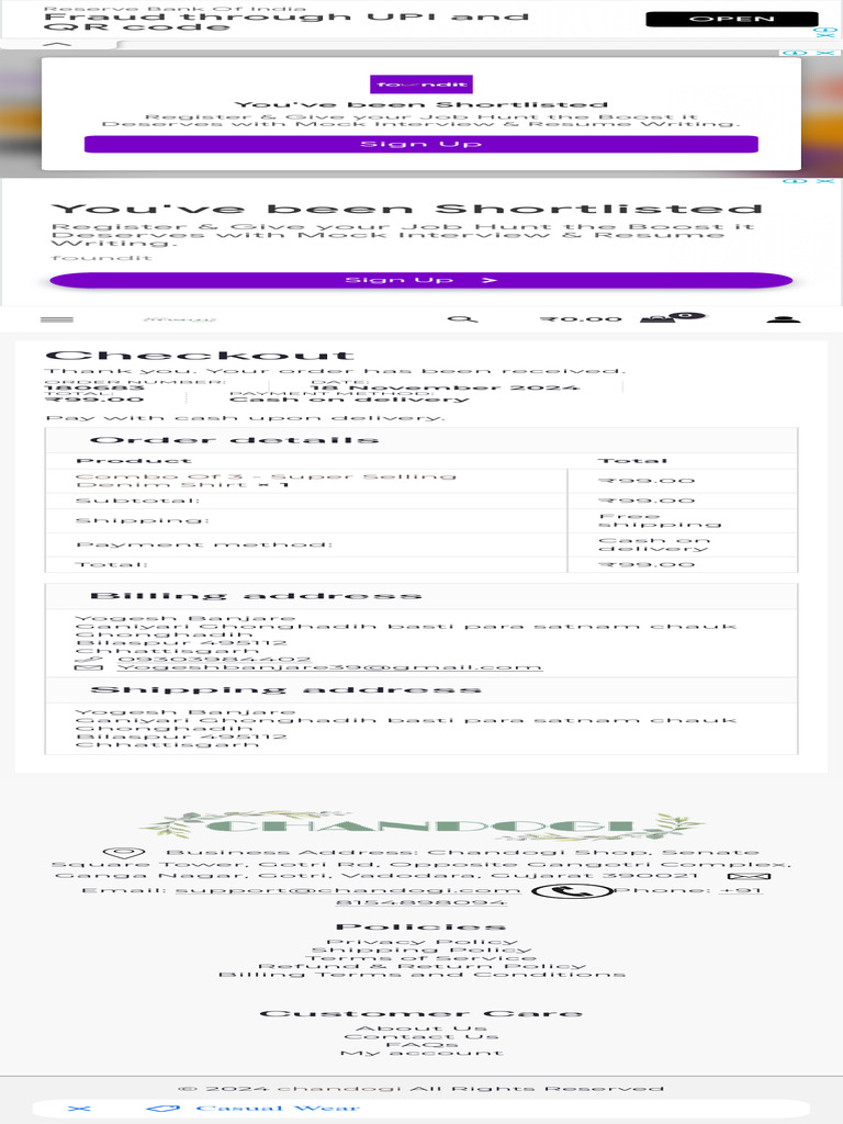 Order Received | PDF