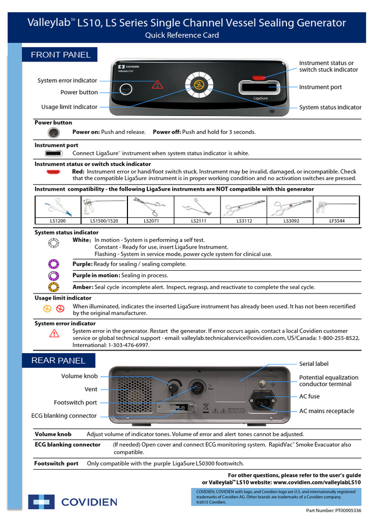 Pt00005336 Valleylab Vlls10gen QRC - en | PDF | Electronics
