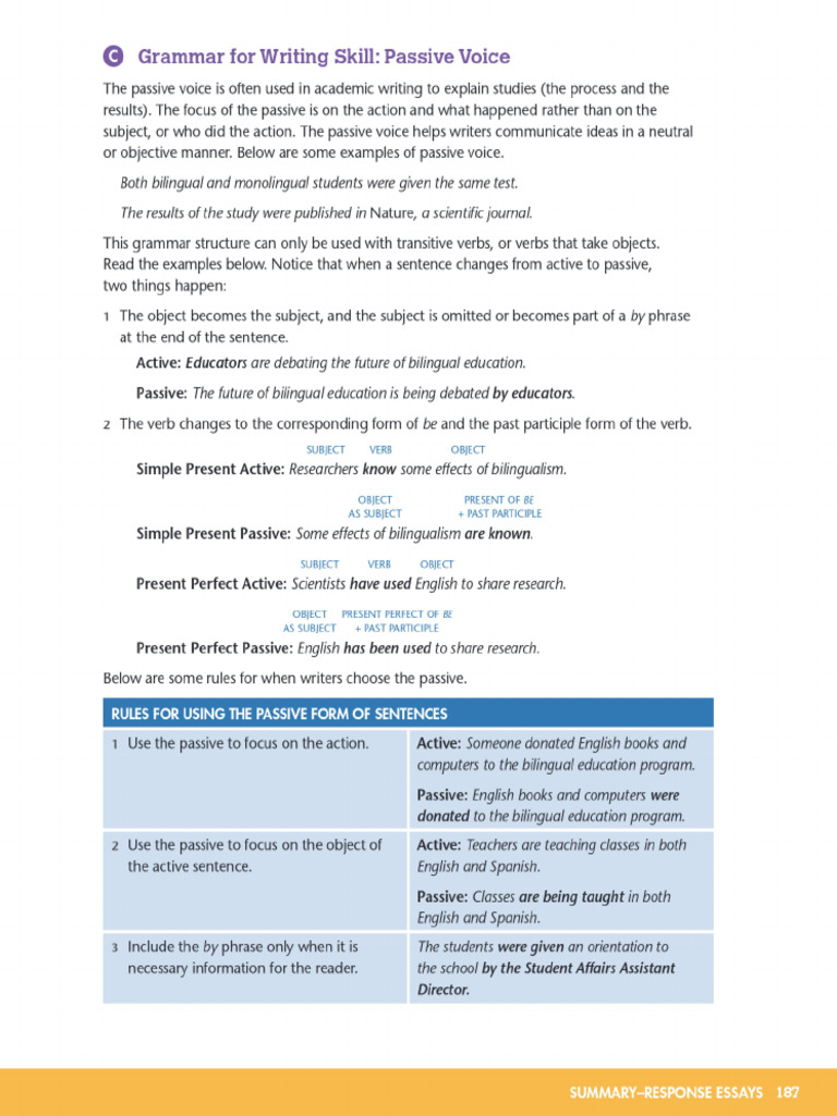 Understanding Passive Voice in Writing | PDF | Subject (Grammar) | Verb