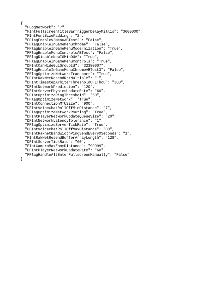 Roblox FFlag Configuration Overview | PDF