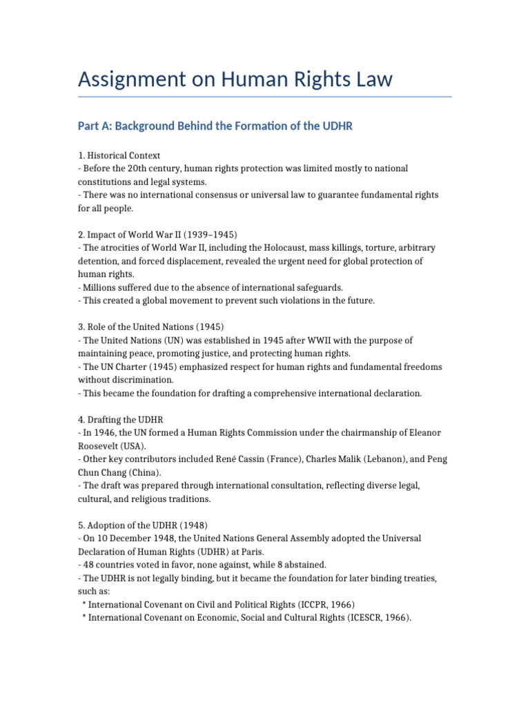 Overview of the UDHR Formation and Impact | PDF | Human Rights | Social ...