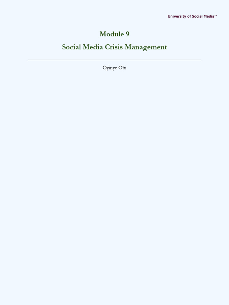 Social Media Crisis Management Strategies | PDF | Brand | Crisis Management
