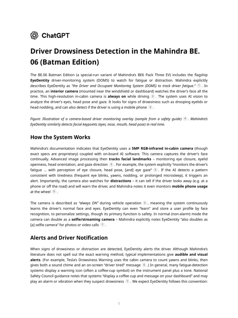 Microsleep Detection in Mahindra BE.06 | PDF | Camera