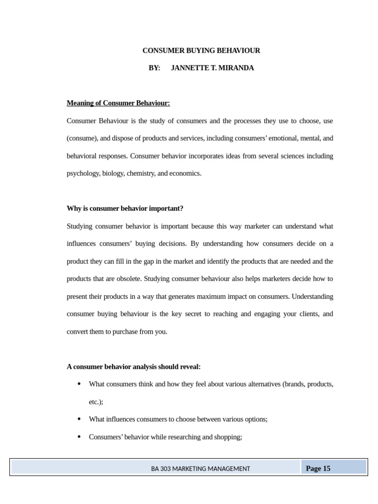 Understanding Consumer Buying Behavior | PDF | Consumer Behaviour ...