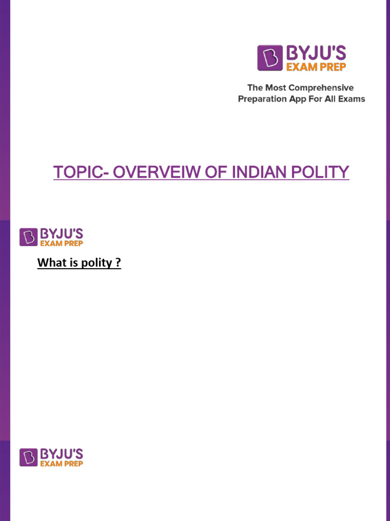 Overview of Indian Polity Features | PDF | Politics Of India | Member ...