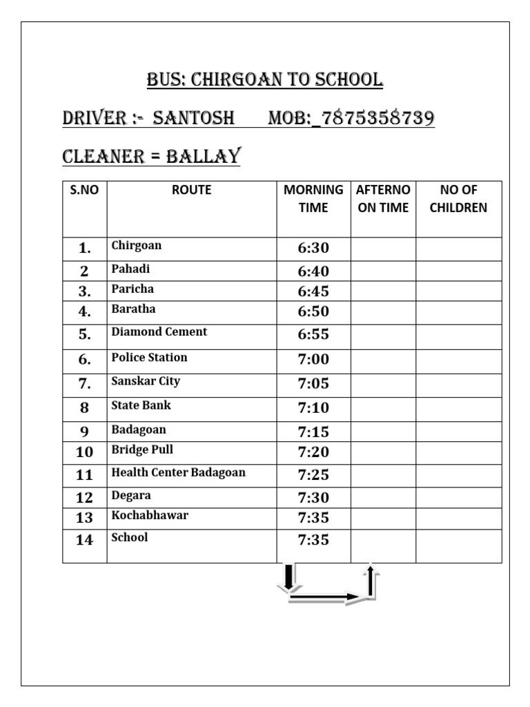 School Bus Routes and Schedules | PDF
