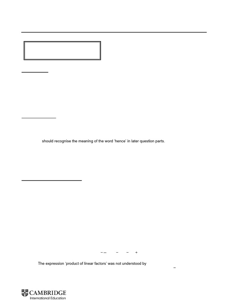 Cambridge O Level 4037 Math Report 2024 | PDF | Quadratic Equation ...