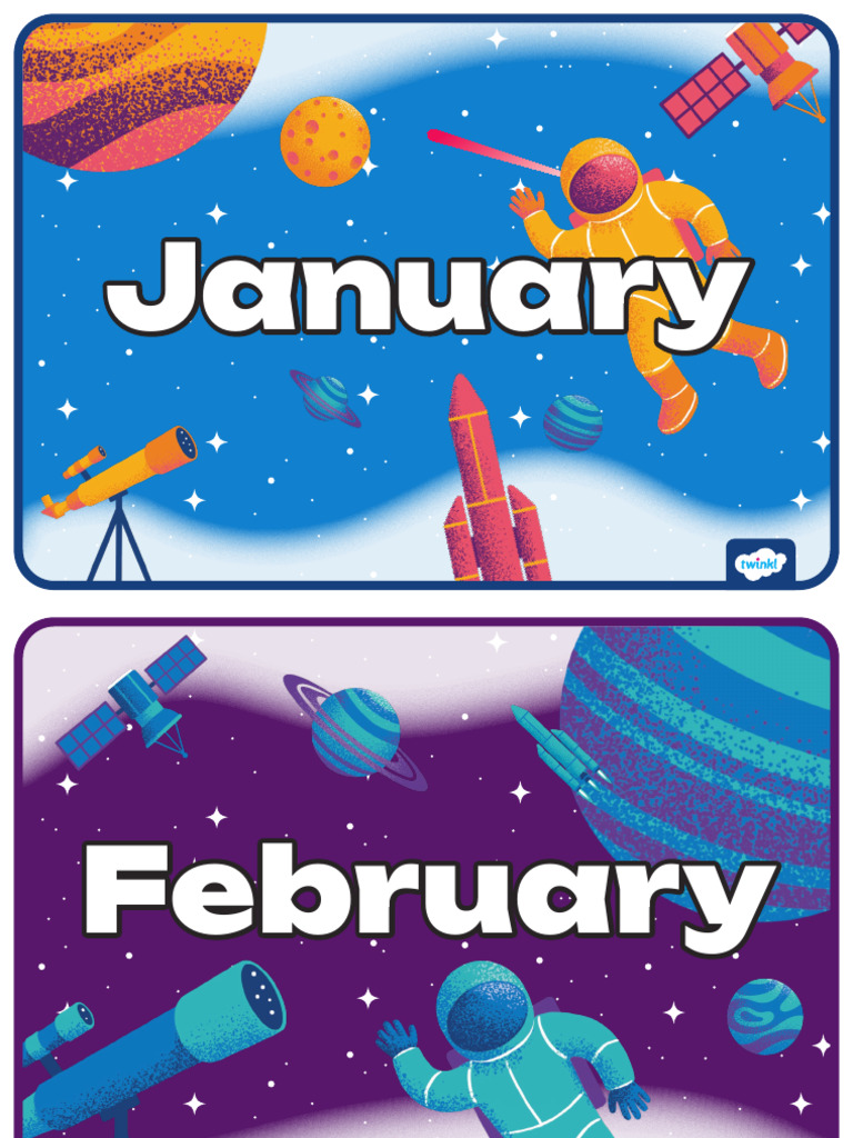 T T 11321 Space Themed Months of The Year Posters Ver 1 | PDF