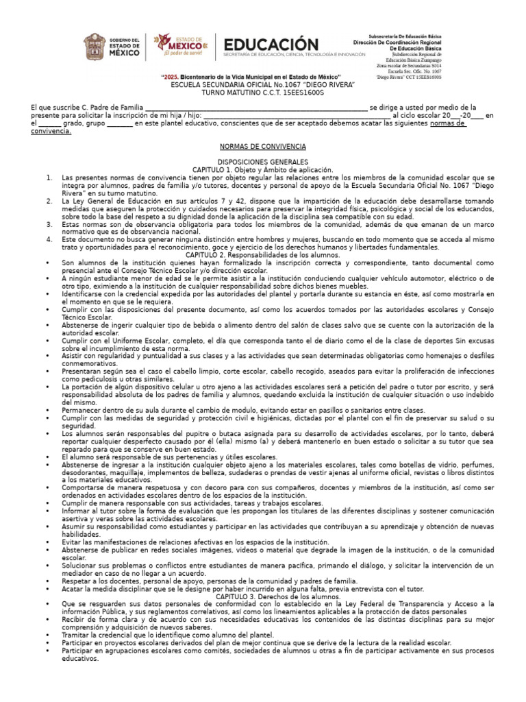 Normas de Convivencia Escolar 2023 | PDF | Institución | Enseñando