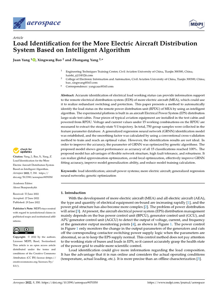 技术文献4 Load Identification for the More Electric Aircraft Distribution ...