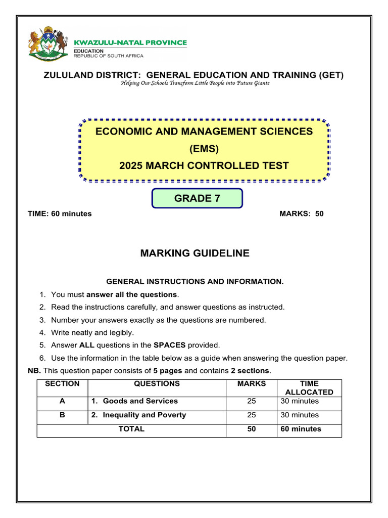 Grade 7 EMS Term 4 Exam Paper | PDF | Poverty | Poverty & Homelessness