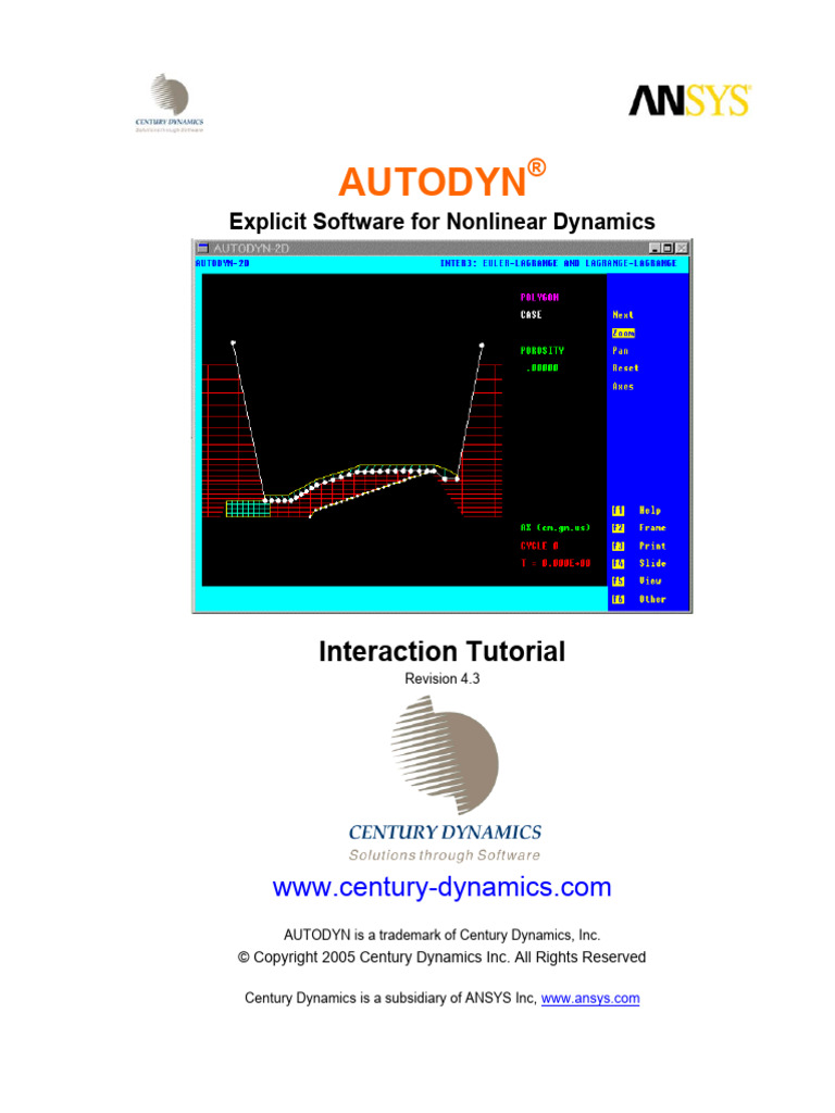 AUTODYN Nonlinear Dynamics Tutorial | PDF | Central Processing Unit | Mass