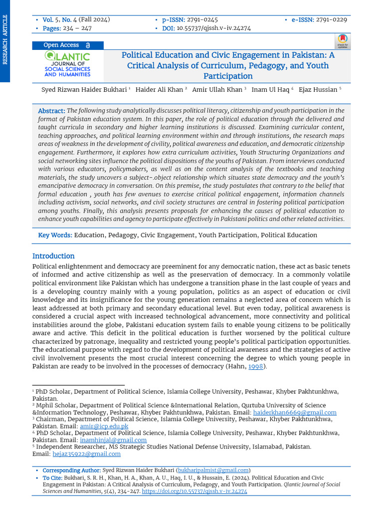 24+Political+Education+ +Syed+Rizwan+Haider+Bukhari | PDF | Critical ...