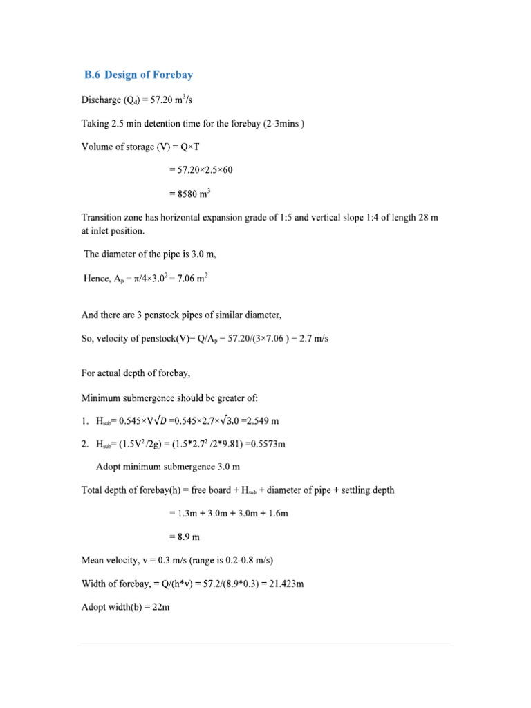 Fore Bay Design - 1 | PDF
