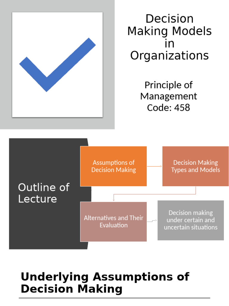 Decision Making Models in Organizations | PDF | Decision Making ...