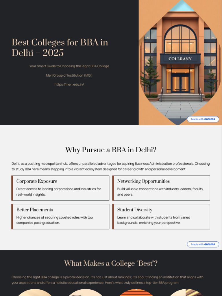 Best Colleges for BBA in Delhi 2025 | PDF | University And College ...