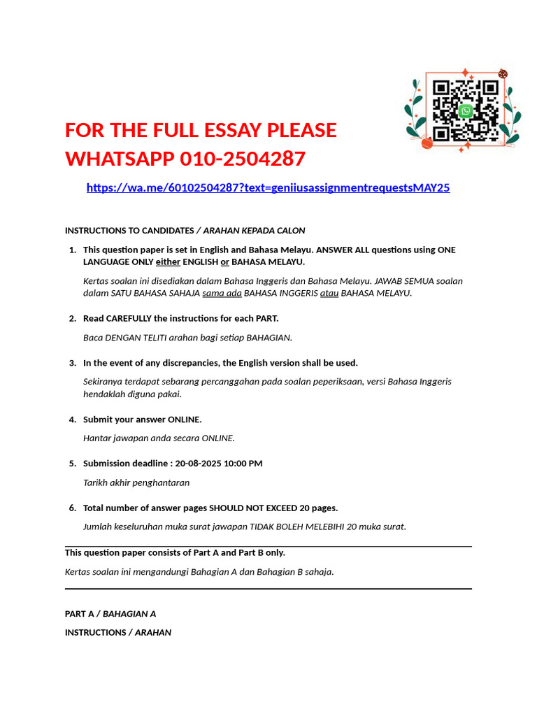 Exam Instructions and Questions Guide | PDF