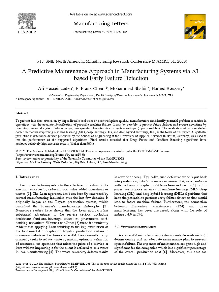 AI Predictive Maintenance in Manufacturing | PDF | Machine Learning ...