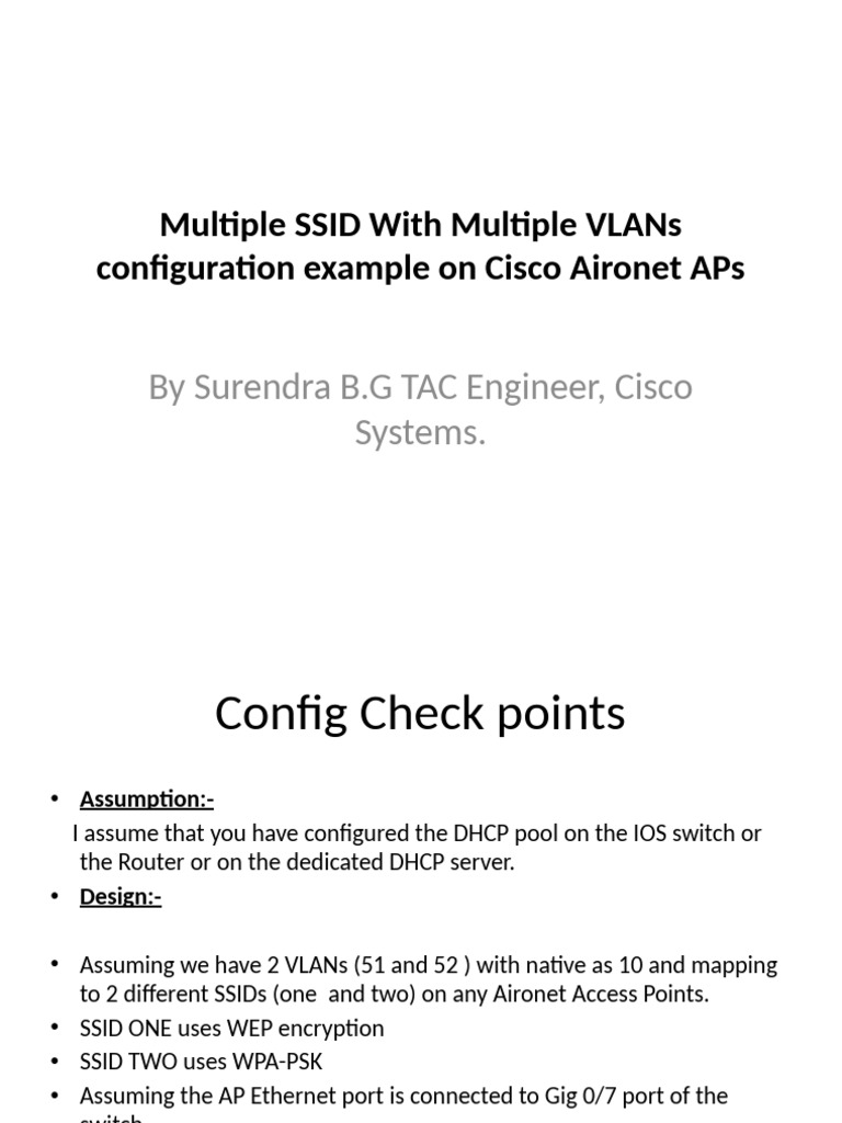 Configuring Multiple SSIDs with VLANs | PDF