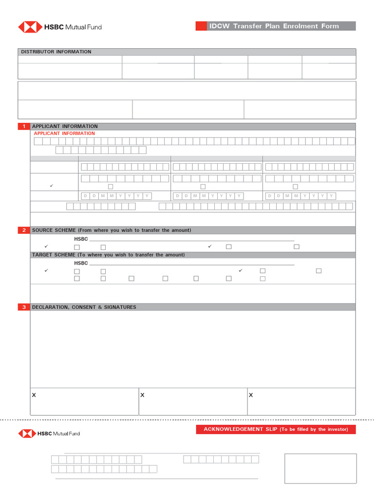 HSBC IDCW Transfer Plan Form | PDF | Banks | Mutual Funds