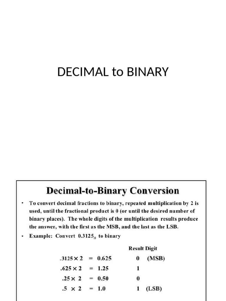 Decimal To Binary | PDF