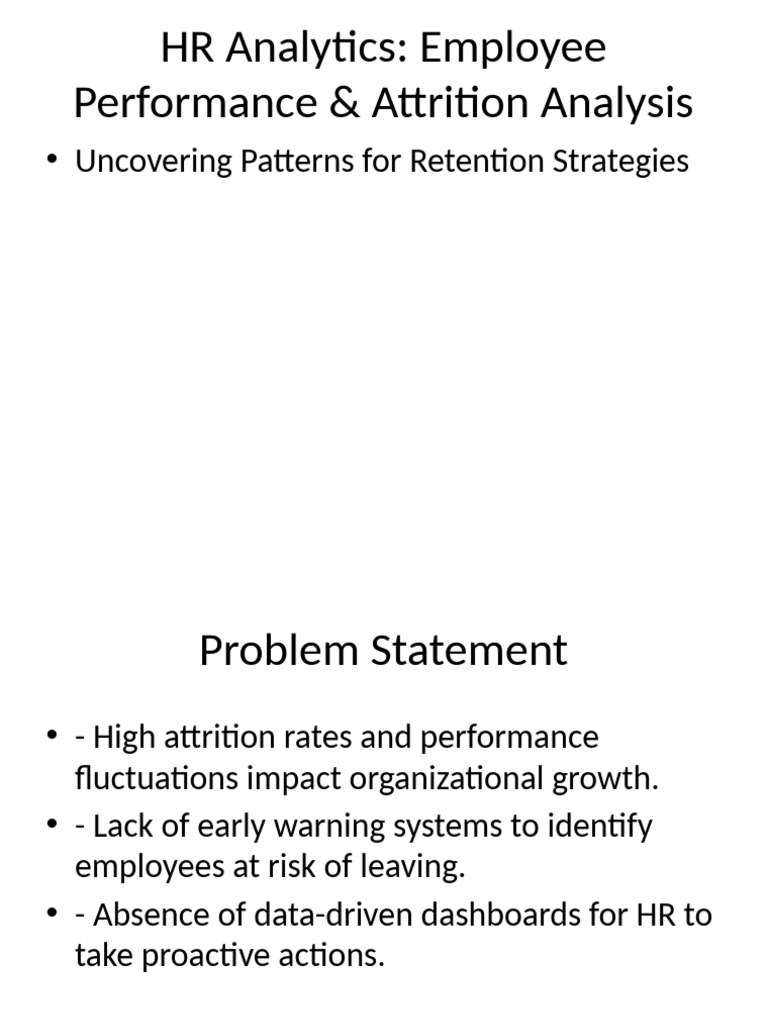 HR Analytics for Employee Retention | PDF