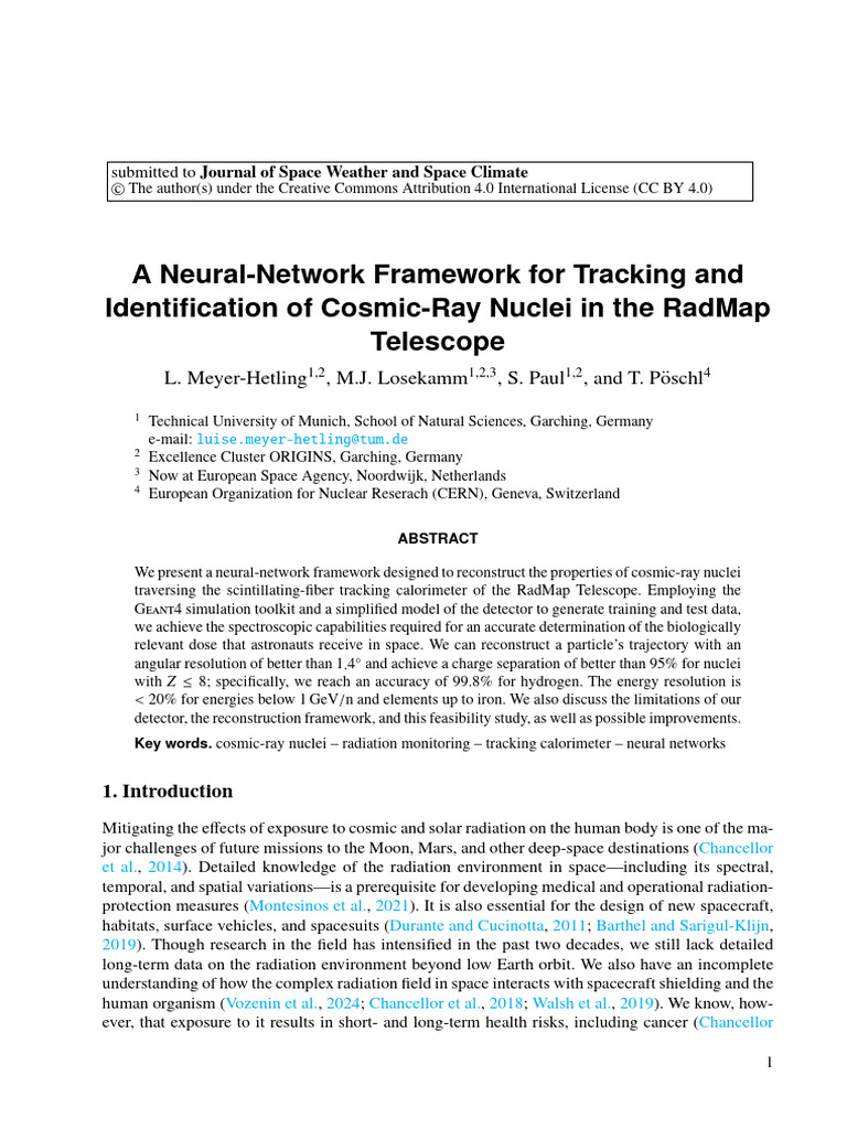 Neural Network for Cosmic-Ray Tracking | PDF | Cosmic Ray | Particle ...