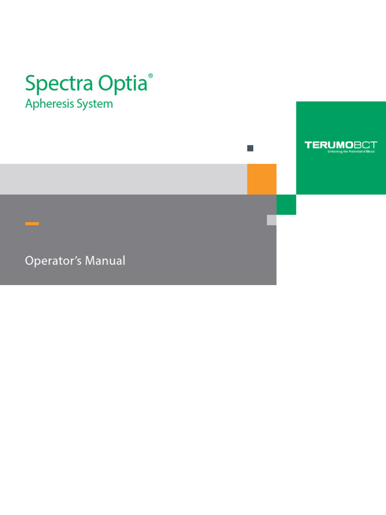 Spectra Optia Exchange Protocols Manual | PDF | Blood | Medical Specialties