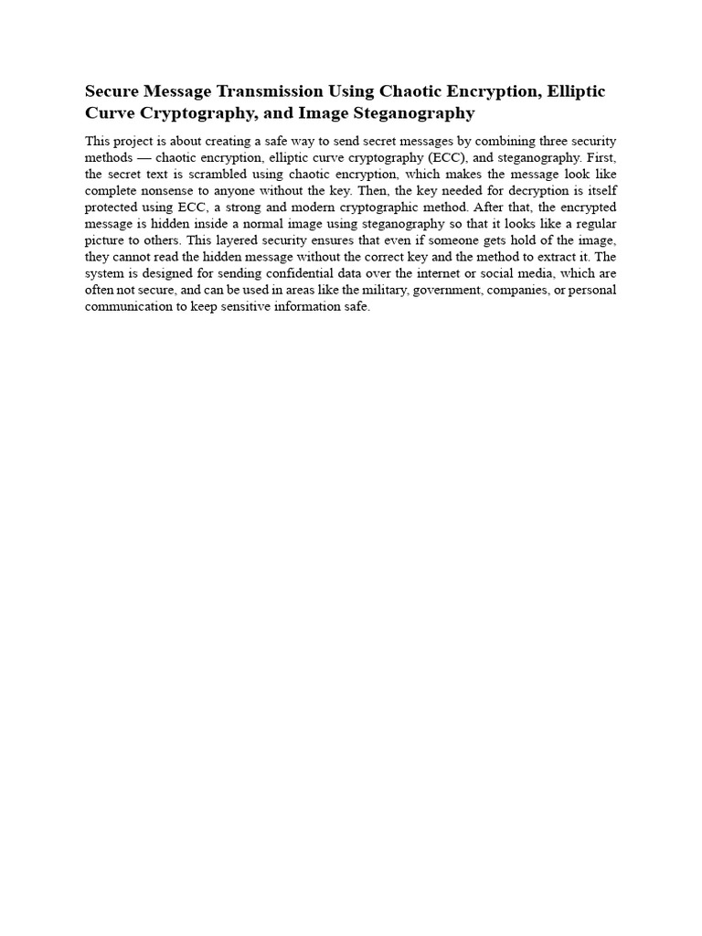 Secure Message Transmission Techniques | PDF