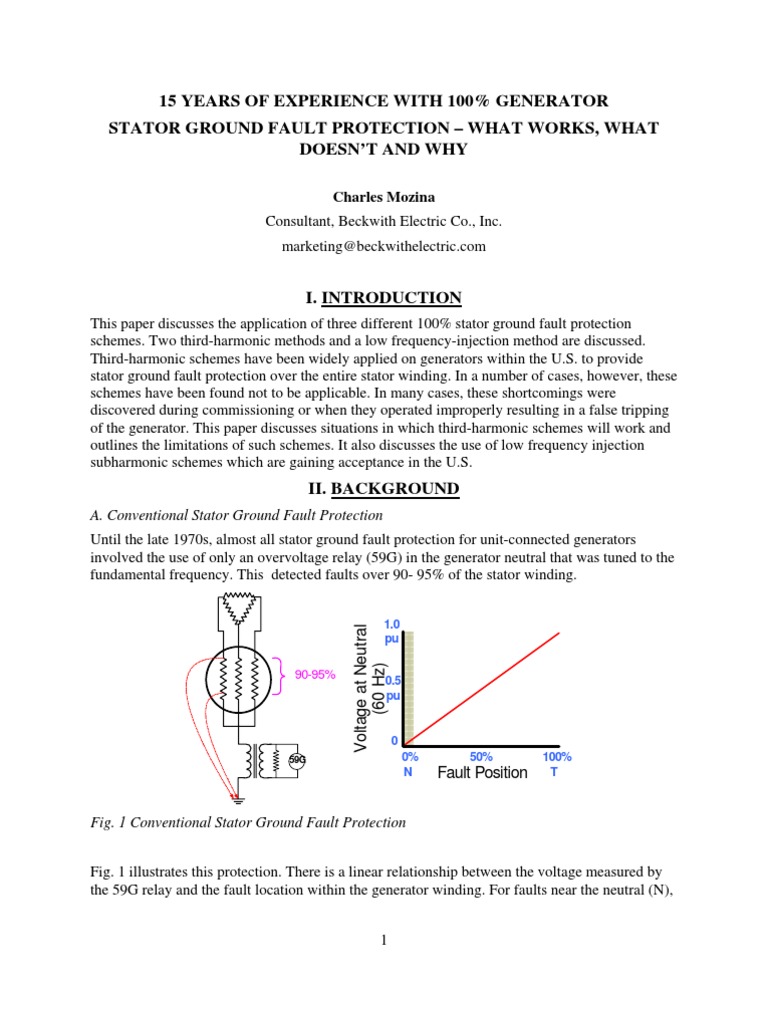 Generator 100 Stator Earth Fault Protection Using Subharmonic