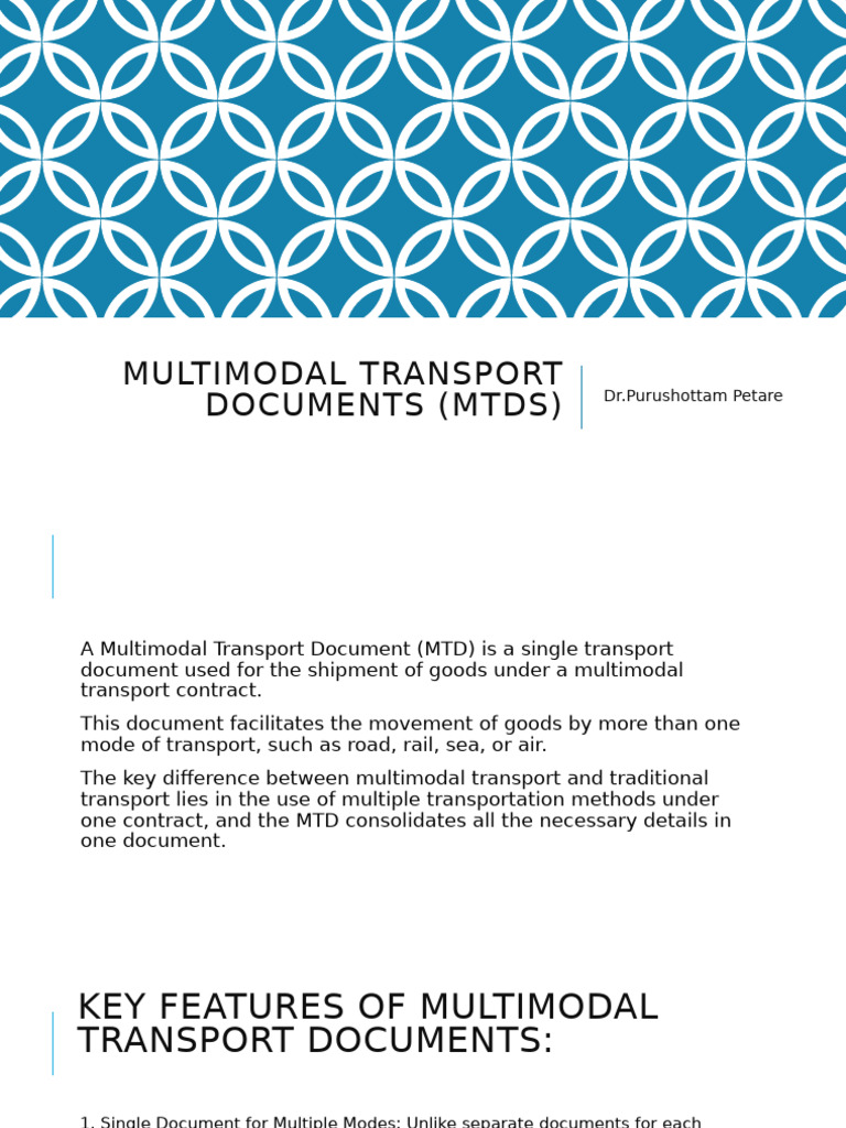 Understanding Multimodal Transport Documents | PDF | Bill Of Lading | Cargo