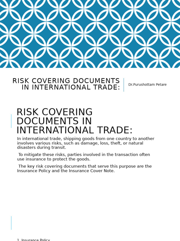 Risk Covering Documents in International Trade | PDF | Insurance ...