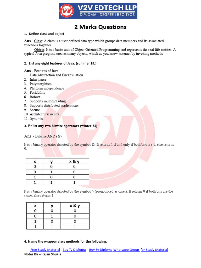 Java Programming Study Material Guide | PDF | Programming | Constructor ...