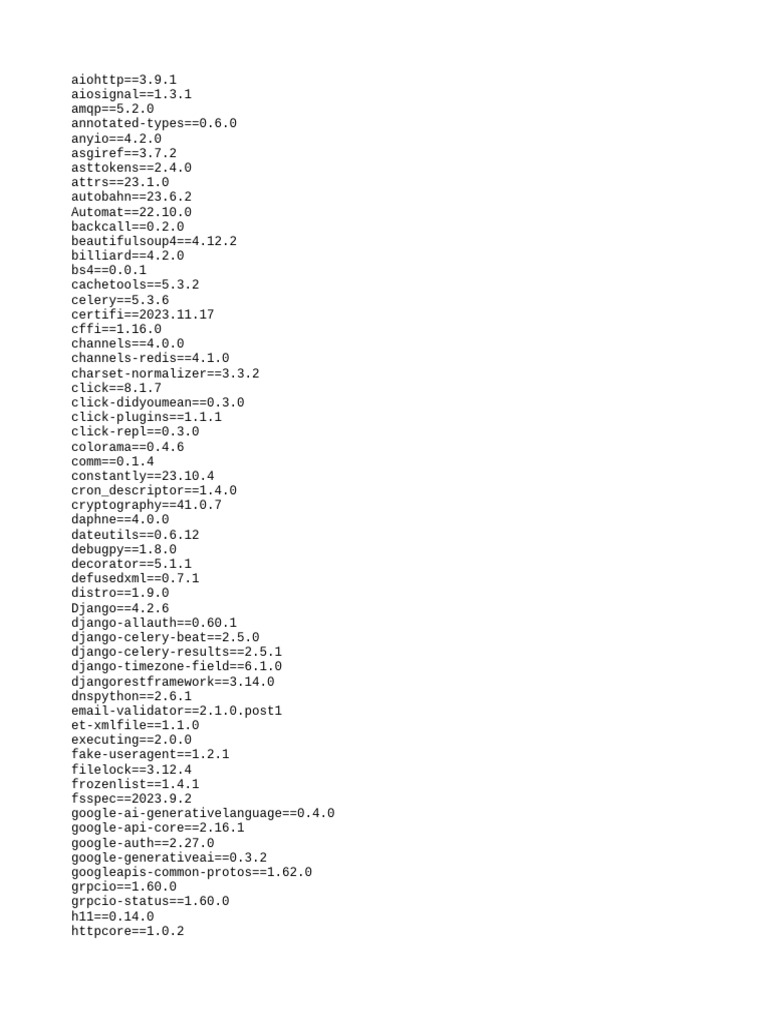 Python Package Dependencies List | PDF