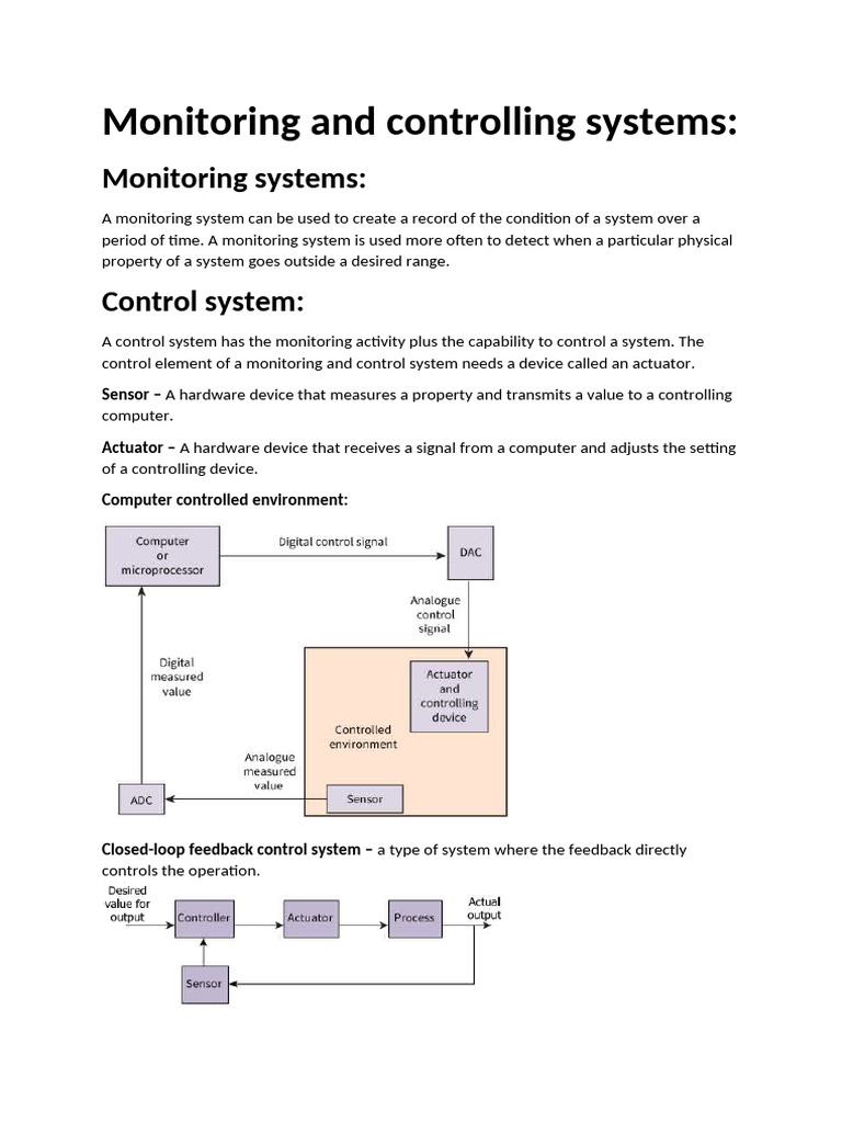 Monitoring and Control Systems Overview | PDF
