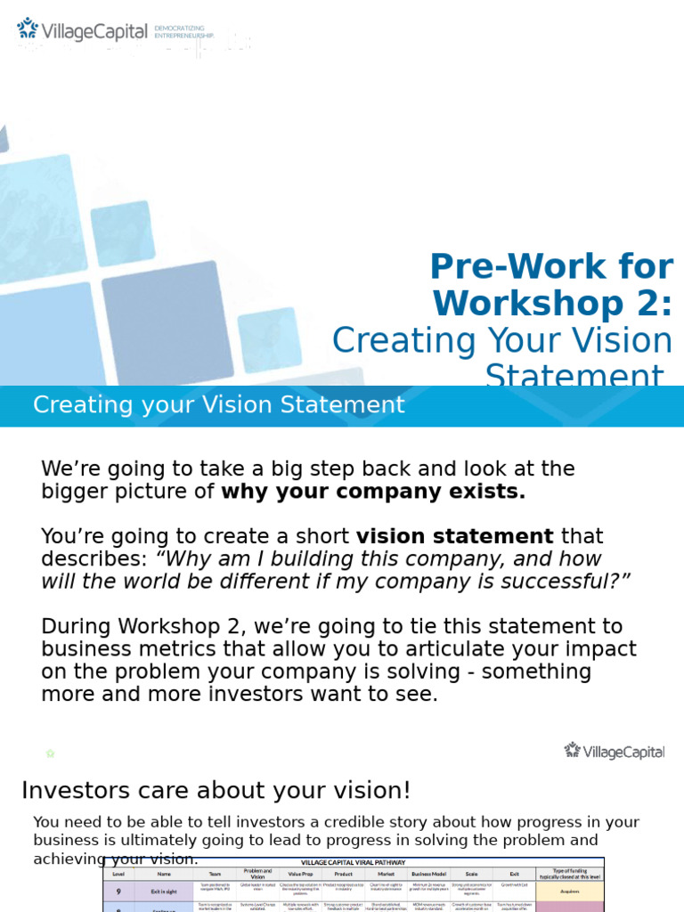 Pre WS 2 - Vision Statement | PDF
