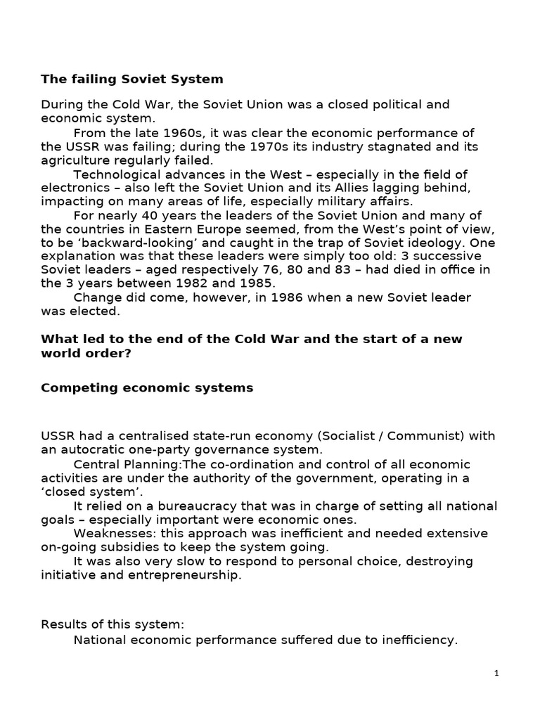 The Failing Soviet System | PDF | Soviet Union | World Politics