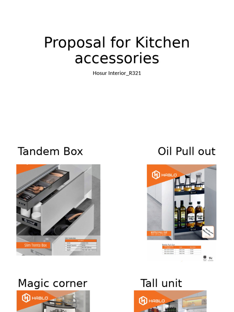 Proposal For Kitchen Accessories | PDF