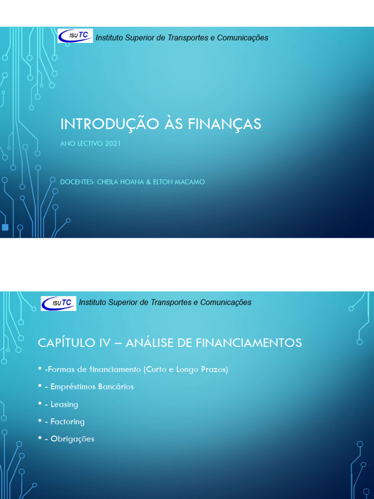 Análise de Financiamentos em Finanças | PDF | Empréstimos | Juros