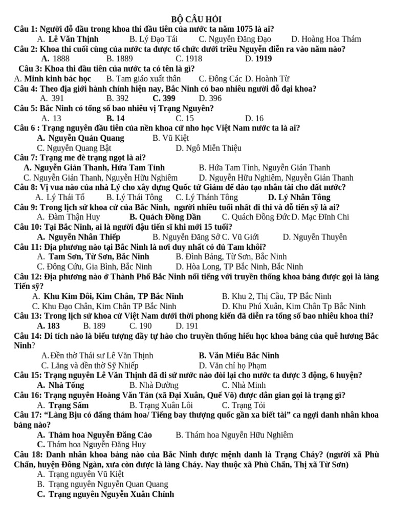 Bộ Câu Hỏi Gdls Tại Trường | PDF