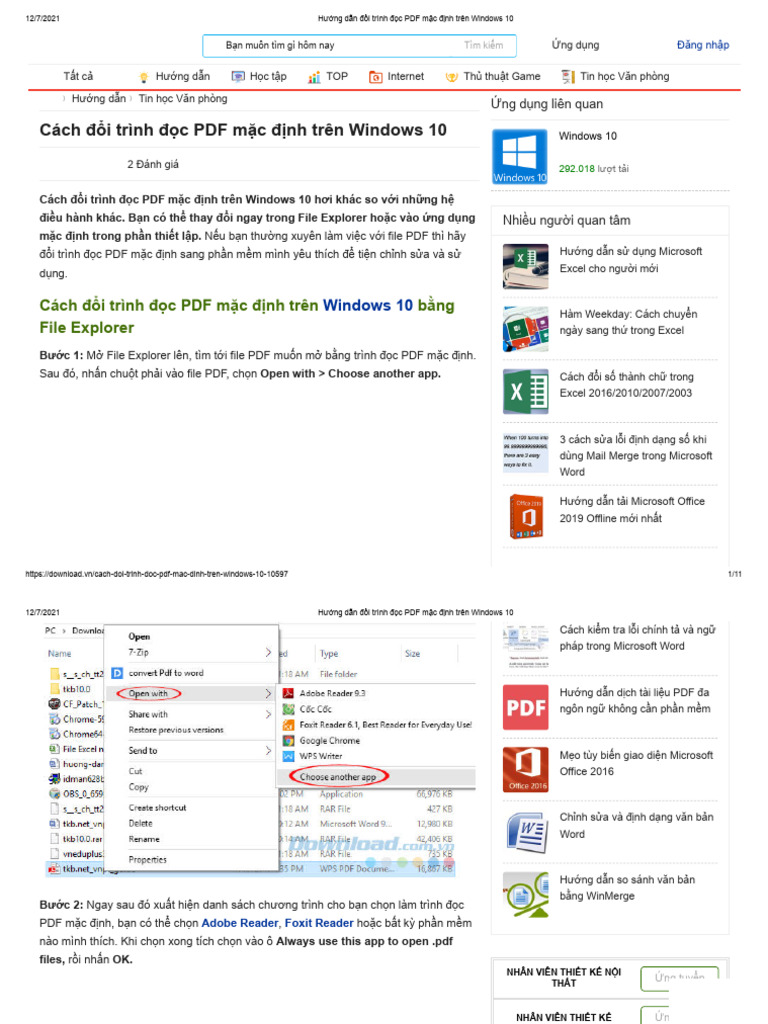 Hướng Dẫn Đổi Trình Đọc PDF Mặc Định Trên Windows 10 | PDF