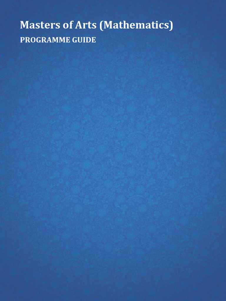 MA Mathematics Programme Guide | PDF | Partial Differential Equation ...