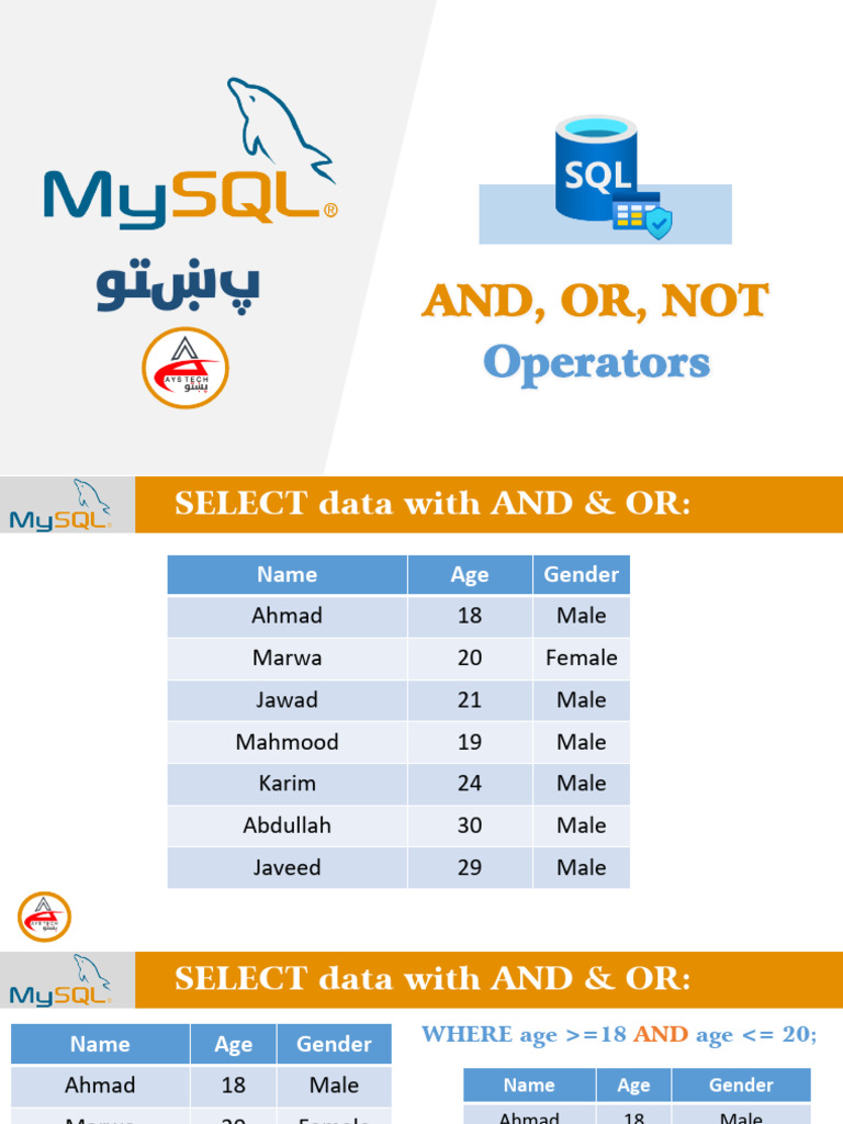 SQL Operators: AND & OR Explained | PDF